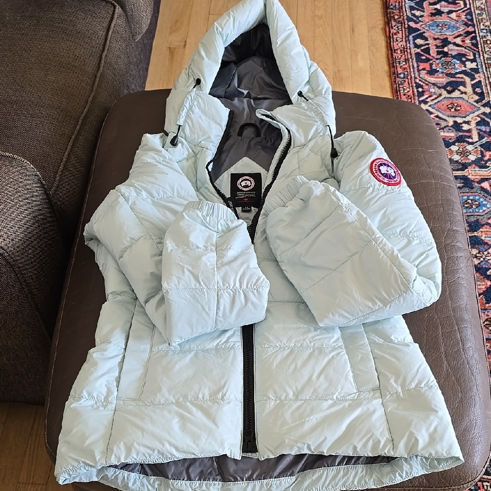 Light Blue Hooded Puffer Jacket